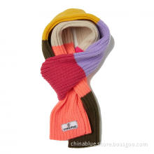 Girl's color block knitted scarves